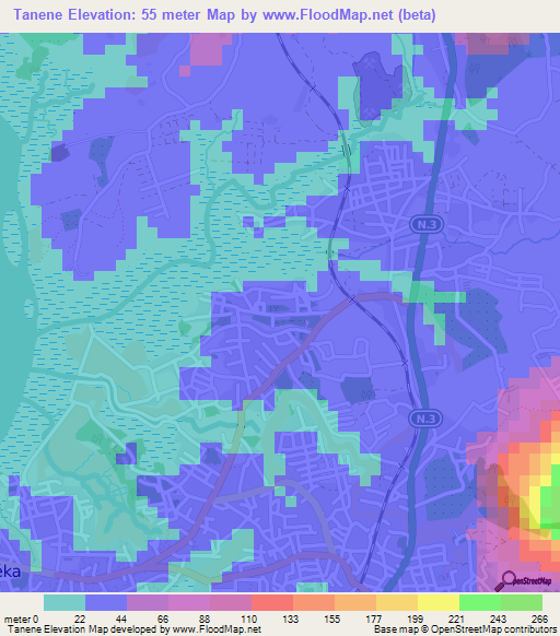 Tanene,Guinea Elevation Map