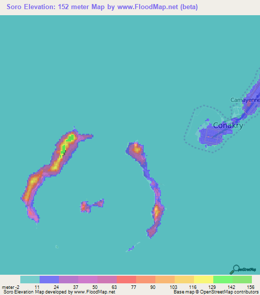 Soro,Guinea Elevation Map