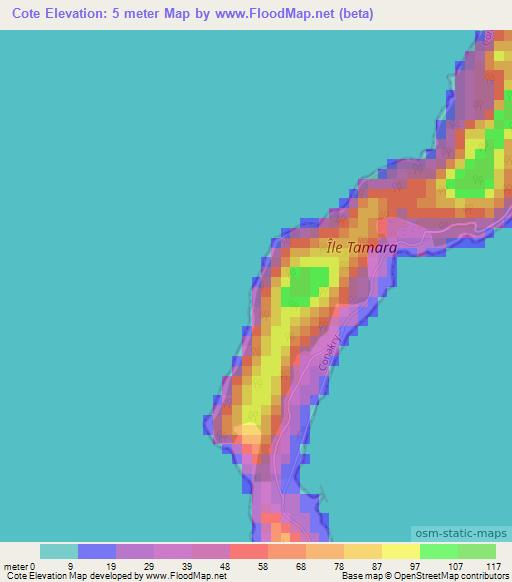 Cote,Guinea Elevation Map