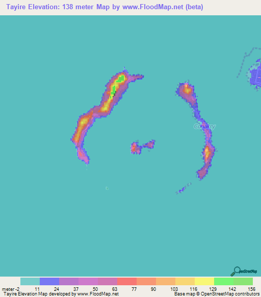 Tayire,Guinea Elevation Map