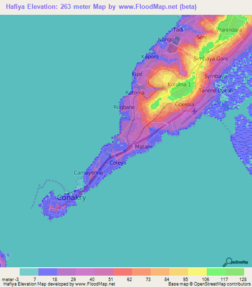 Hafiya,Guinea Elevation Map