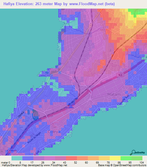 Hafiya,Guinea Elevation Map