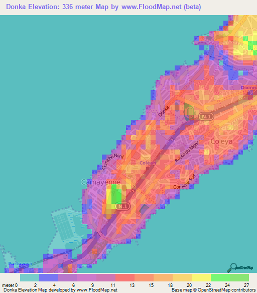 Donka,Guinea Elevation Map