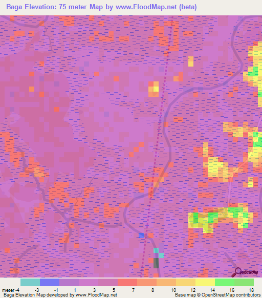 Baga,Guinea Elevation Map