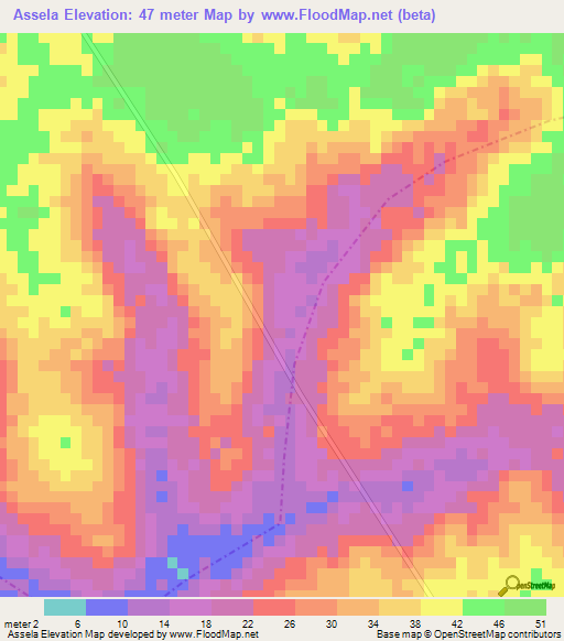 Assela,Guinea-Bissau Elevation Map