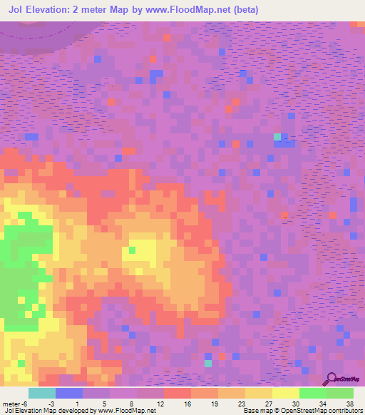 Jol,Guinea-Bissau Elevation Map