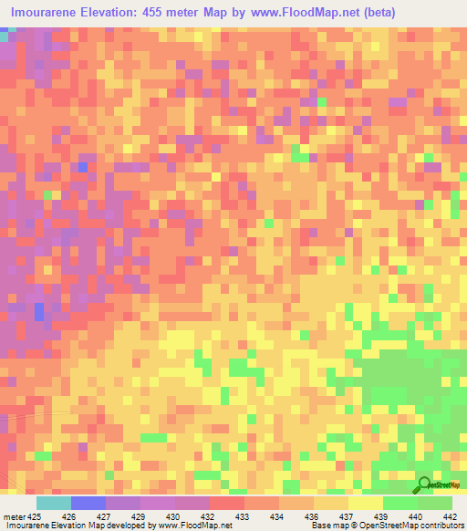 Imourarene,Niger Elevation Map