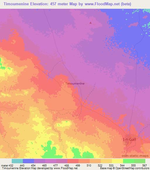 Timoumenine,Niger Elevation Map