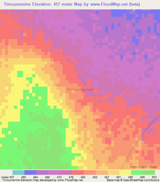 Timoumenine,Niger Elevation Map