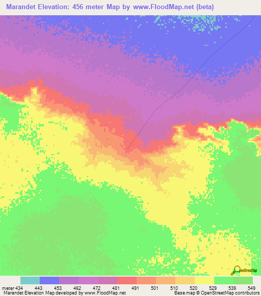 Marandet,Niger Elevation Map