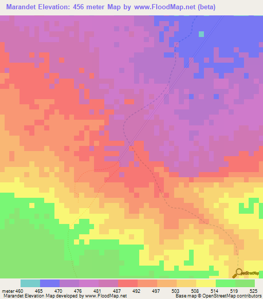 Marandet,Niger Elevation Map