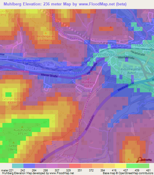 Muhlberg,Austria Elevation Map