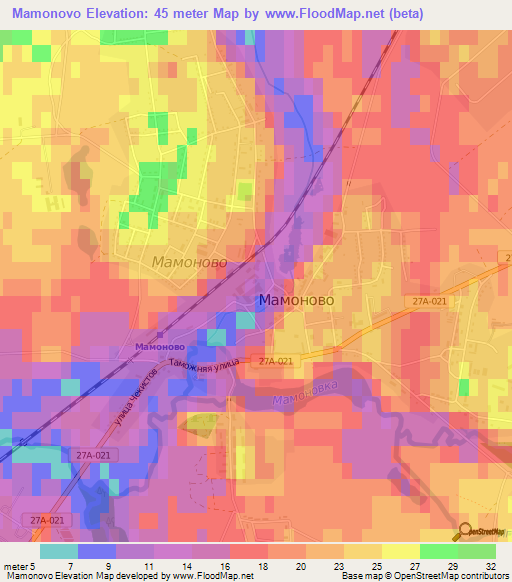 Mamonovo,Russia Elevation Map