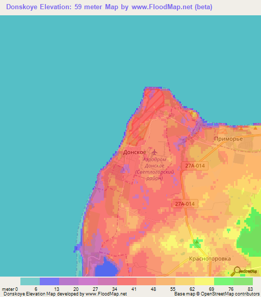 Donskoye,Russia Elevation Map