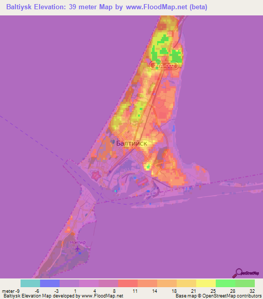 Baltiysk,Russia Elevation Map