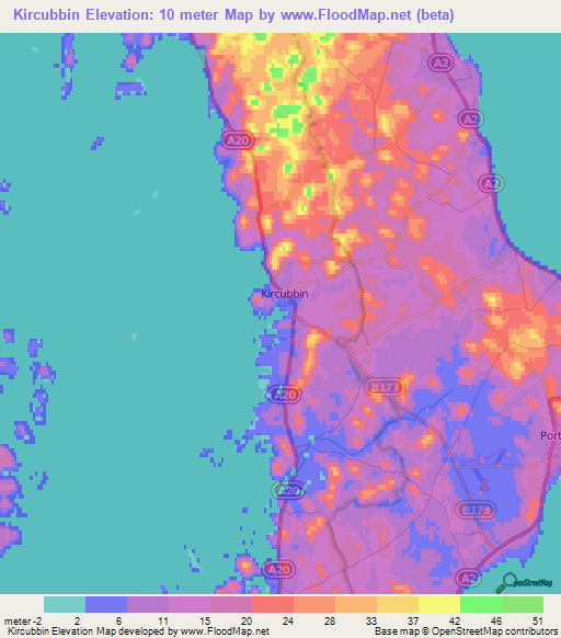 Kircubbin,UK Elevation Map