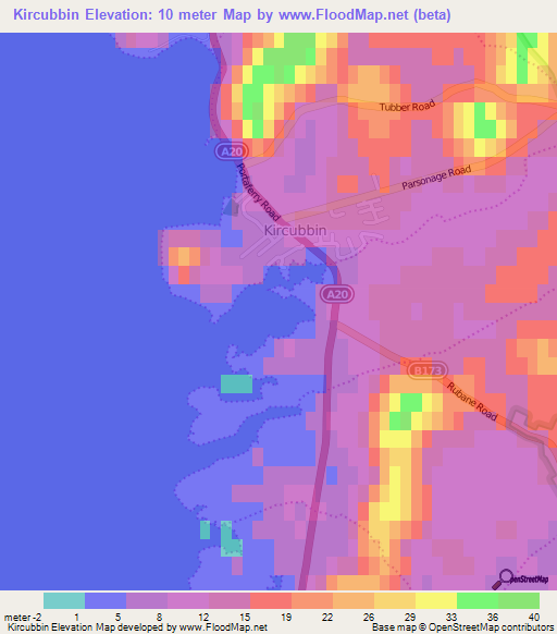 Kircubbin,UK Elevation Map