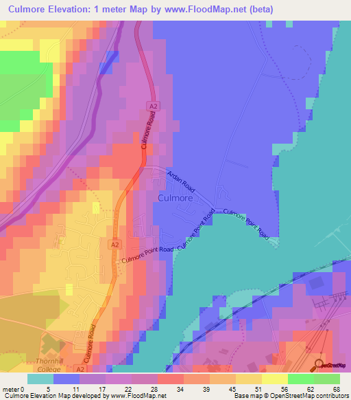 Culmore,UK Elevation Map