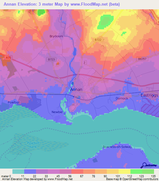 Annan,UK Elevation Map