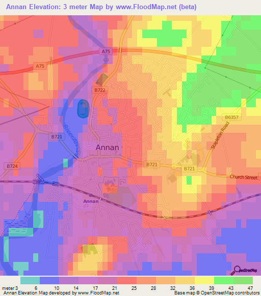 Annan,UK Elevation Map