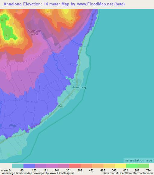 Annalong,UK Elevation Map