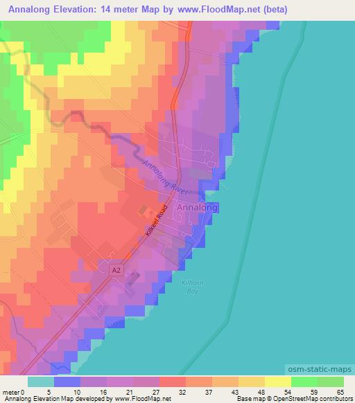 Annalong,UK Elevation Map