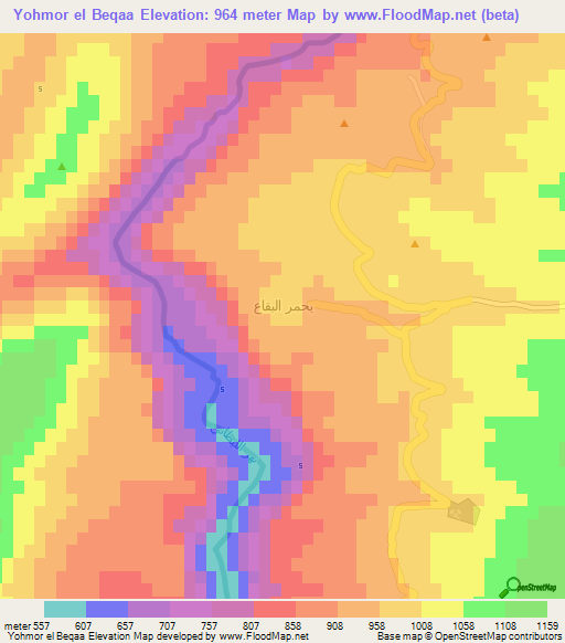 Yohmor el Beqaa,Lebanon Elevation Map