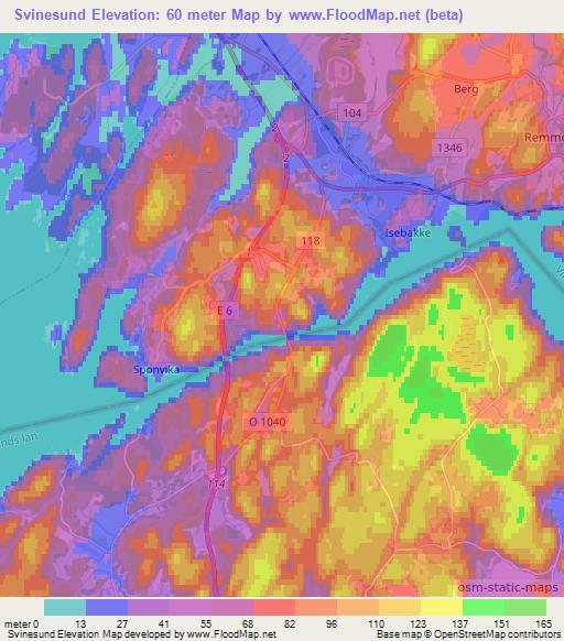 Svinesund,Norway Elevation Map