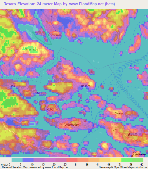 Elevation of Resaro,Sweden Elevation Map, Topography, Contour