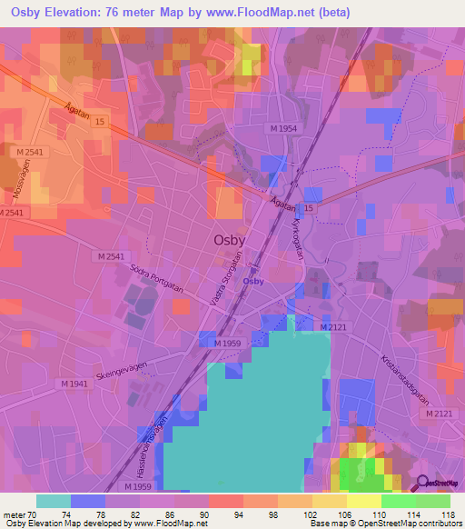 Osby,Sweden Elevation Map