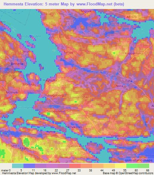 Elevation of Hemmesta,Sweden Elevation Map, Topography, Contour