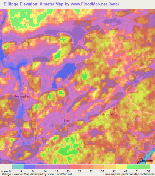 Billinge,Sweden Elevation Map