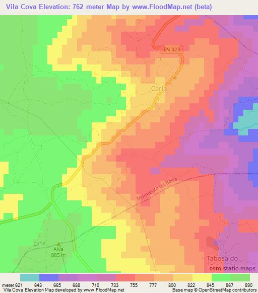 Elevation of Vila Cova,Portugal Elevation Map, Topography, Contour