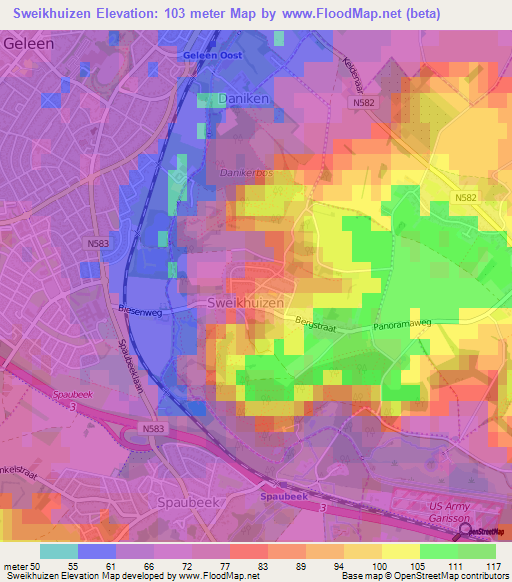 Sweikhuizen,Netherlands Elevation Map