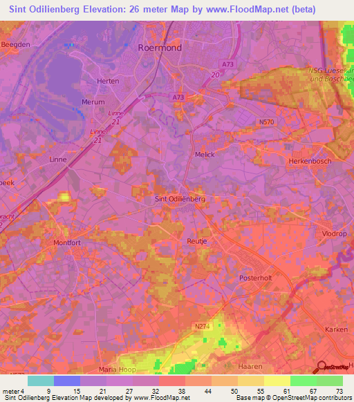 Elevation of Sint Odilienberg,Netherlands Elevation Map, Topography ...