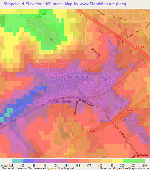 Simpelveld,Netherlands Elevation Map