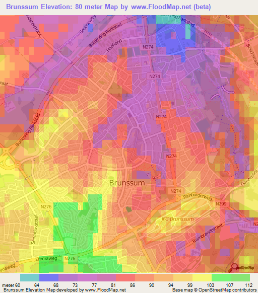 Brunssum,Netherlands Elevation Map