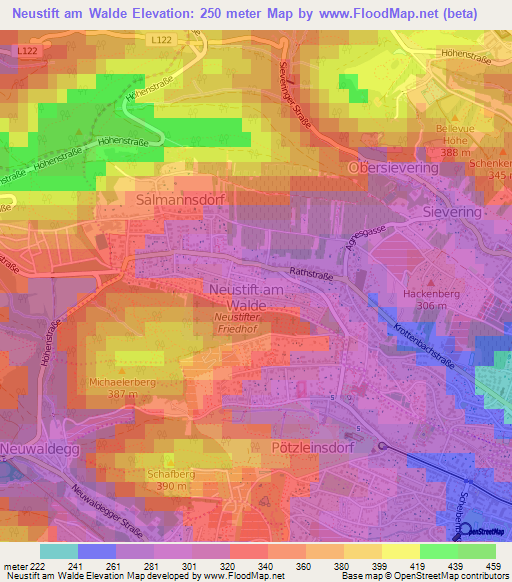 Neustift am Walde,Austria Elevation Map