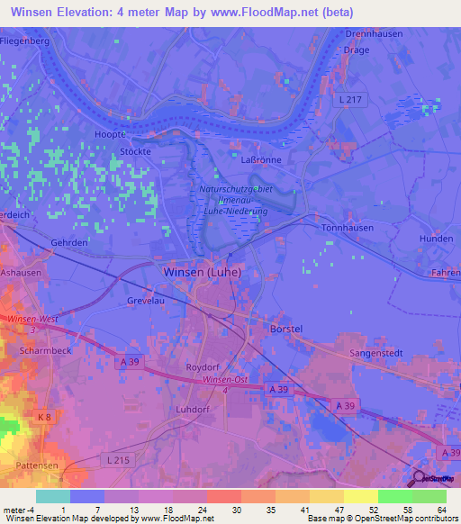 Winsen,Germany Elevation Map