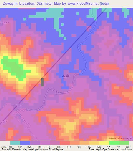 Zuwayhir,Oman Elevation Map