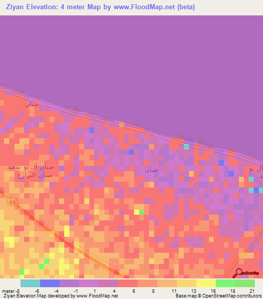 Ziyan,Oman Elevation Map