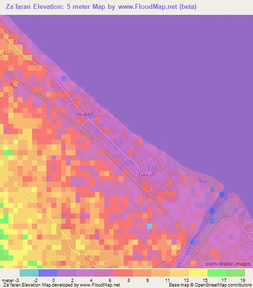 Za`faran,Oman Elevation Map