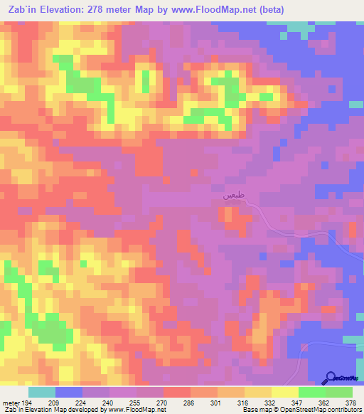 Zab`in,Oman Elevation Map