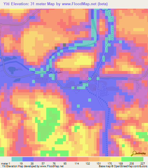 Yiti,Oman Elevation Map