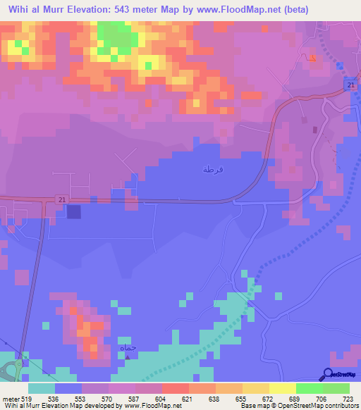 Wihi al Murr,Oman Elevation Map