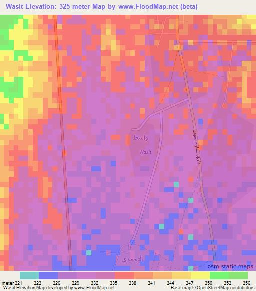 Wasit,Oman Elevation Map