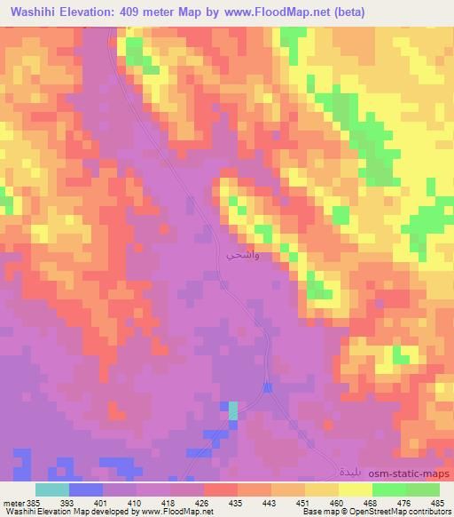 Washihi,Oman Elevation Map