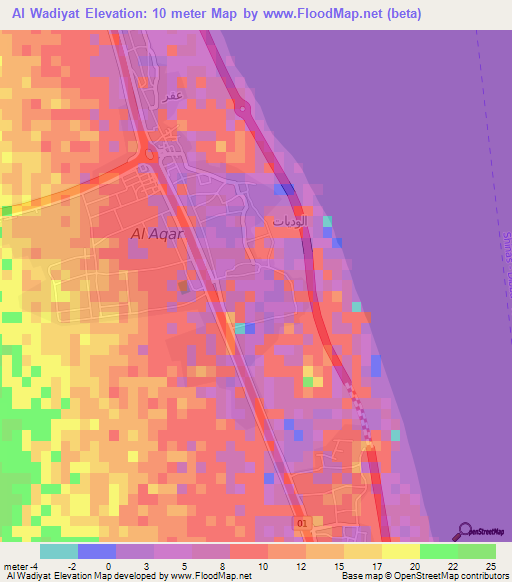 Al Wadiyat,Oman Elevation Map