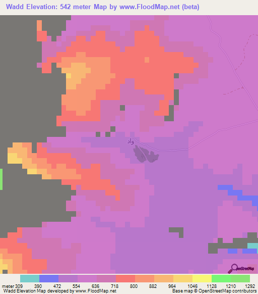 Wadd,Oman Elevation Map