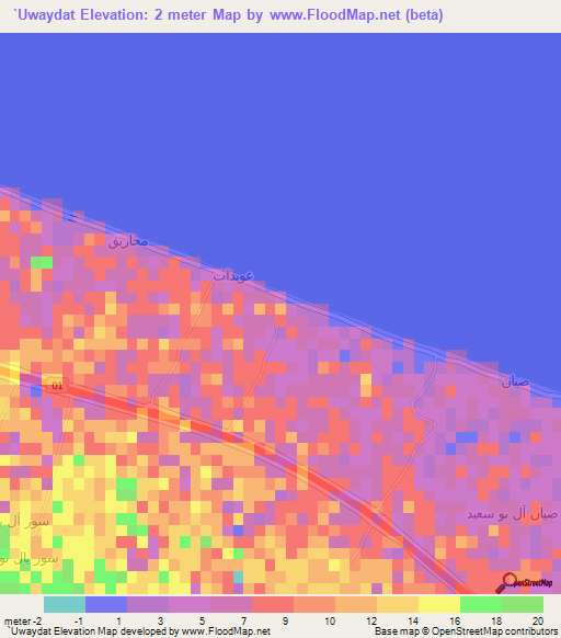 `Uwaydat,Oman Elevation Map